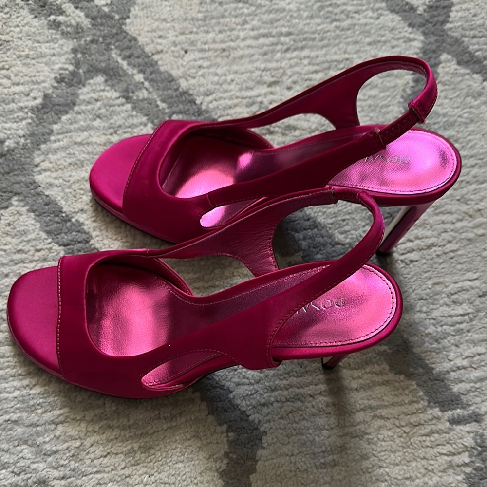 Donald J. Pliner Pink Slingback Heels Suede Open Toe